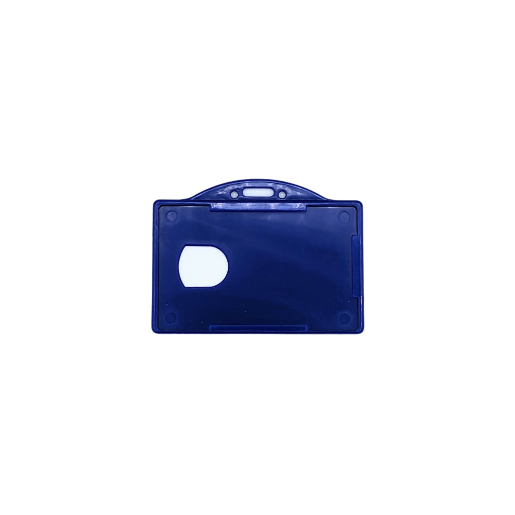 [HPBH-OFH] 3-3/8 x 2-1/8'' (85 x 54mm) Color Open-Face Horizontal Rigid Plastic Holder with Slot & Chain Holes (50/Pack)